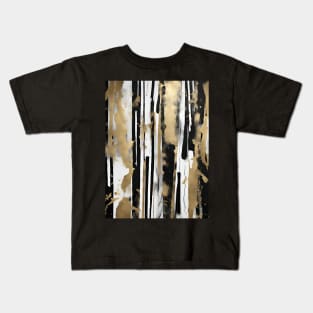 Golden Stripes Abstract Art Kids T-Shirt